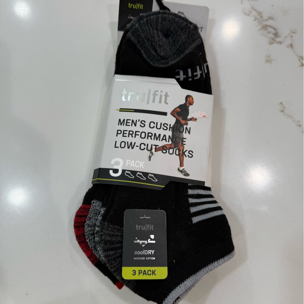 Trukfit Men's Athletic Low-Cut Socks - Black, Gray, and Red